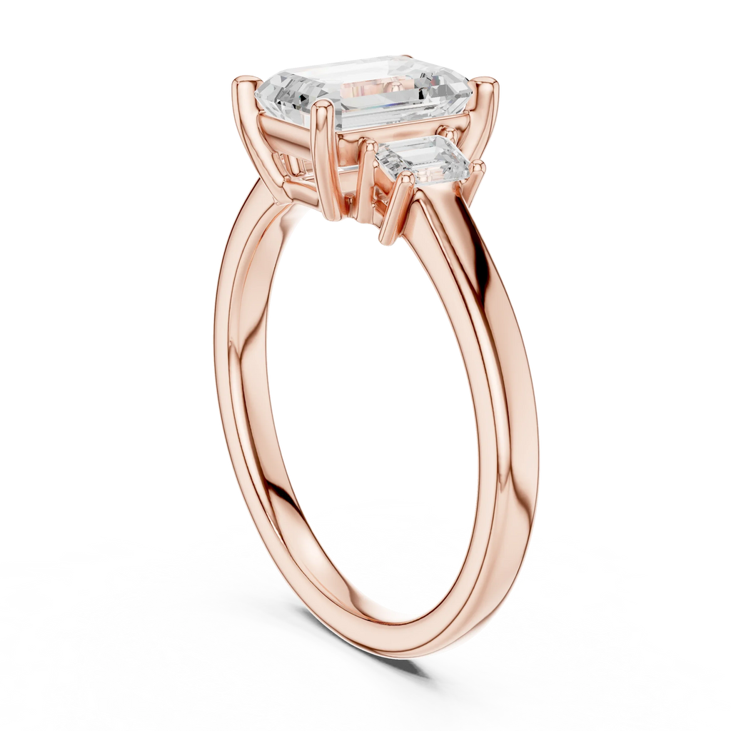 IGI Certified Lab Grown Diamond Emerald Cut Ring, Valentine's Day Gift