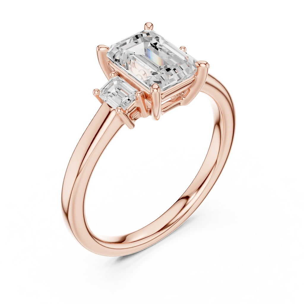 IGI Certified Lab Grown Diamond Emerald Cut Ring, Valentine's Day Gift