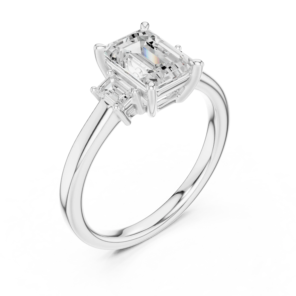 IGI Certified Lab Grown Diamond Emerald Cut Ring, Valentine's Day Gift