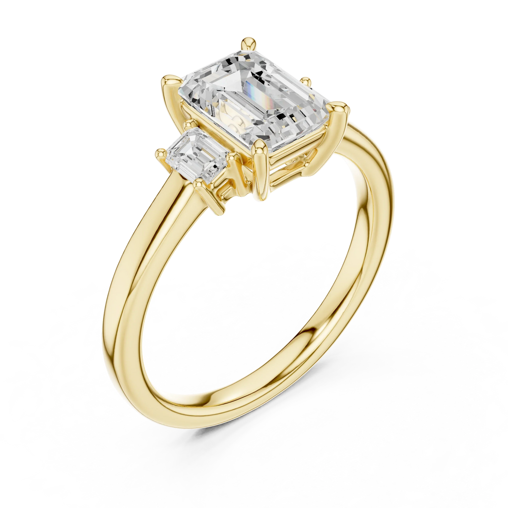 IGI Certified Lab Grown Diamond Emerald Cut Ring, Valentine's Day Gift