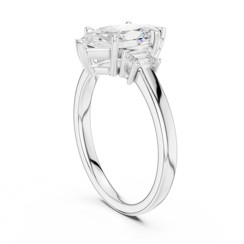 14K Gold Marquise Cut Engagement Diamond Ring