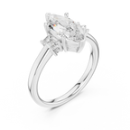 14K Gold Marquise Cut Engagement Diamond Ring