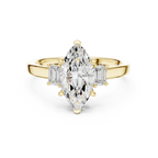 14K Gold Marquise Cut Engagement Diamond Ring