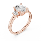 IGI Certified - 1.70ct Oval Baguette Diamond Ring