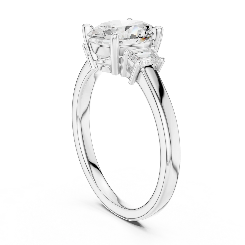 IGI Certified - 1.70ct Oval Baguette Diamond Ring