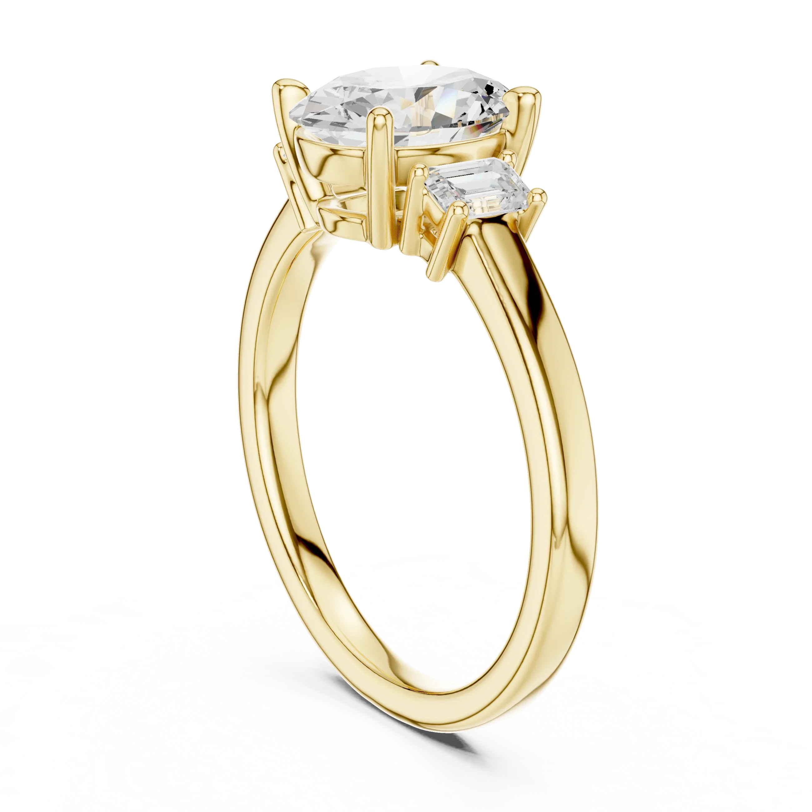 IGI Certified - 1.70ct Oval Baguette Diamond Ring