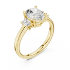 IGI Certified - 1.70ct Oval Baguette Diamond Ring