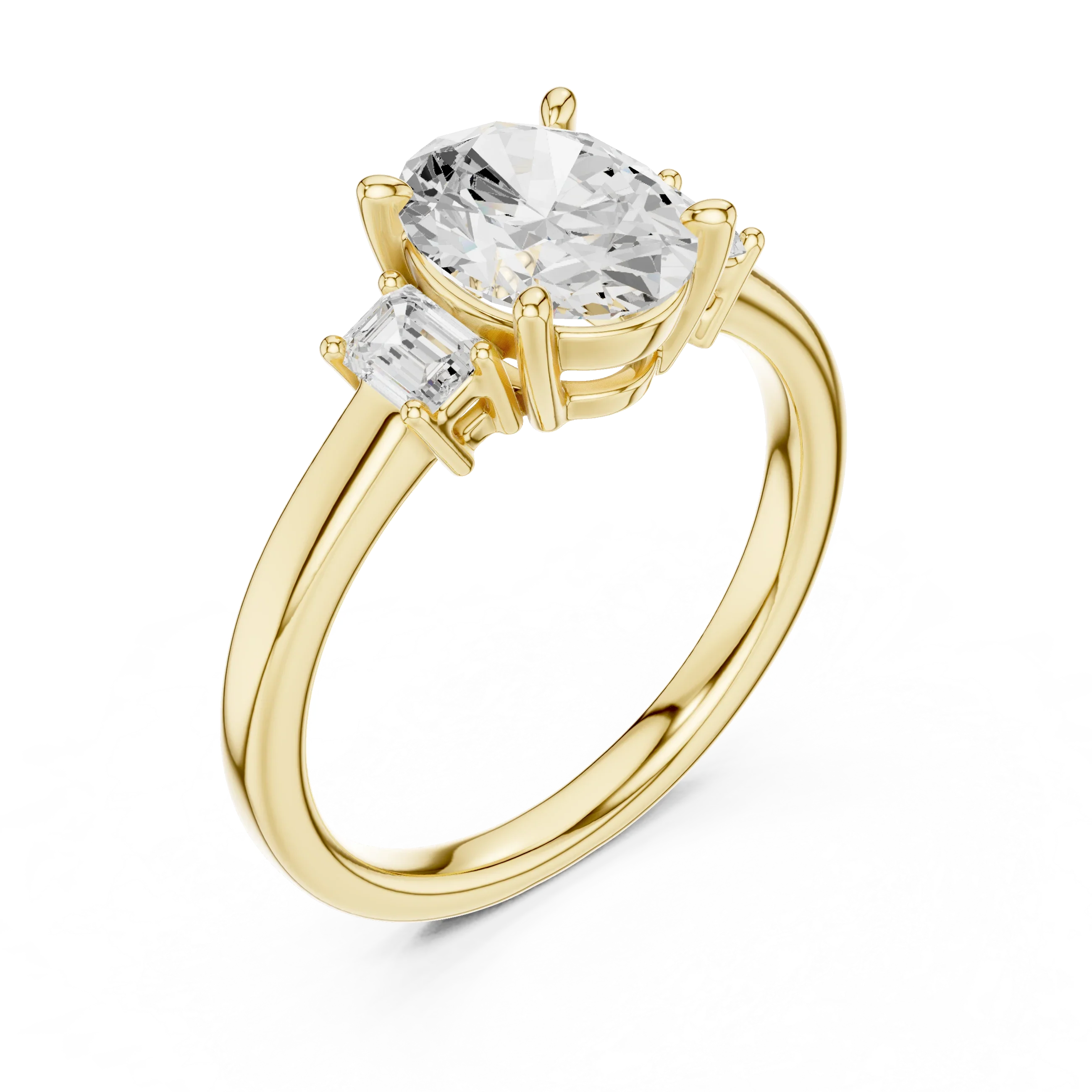 IGI Certified - 1.70ct Oval Baguette Diamond Ring