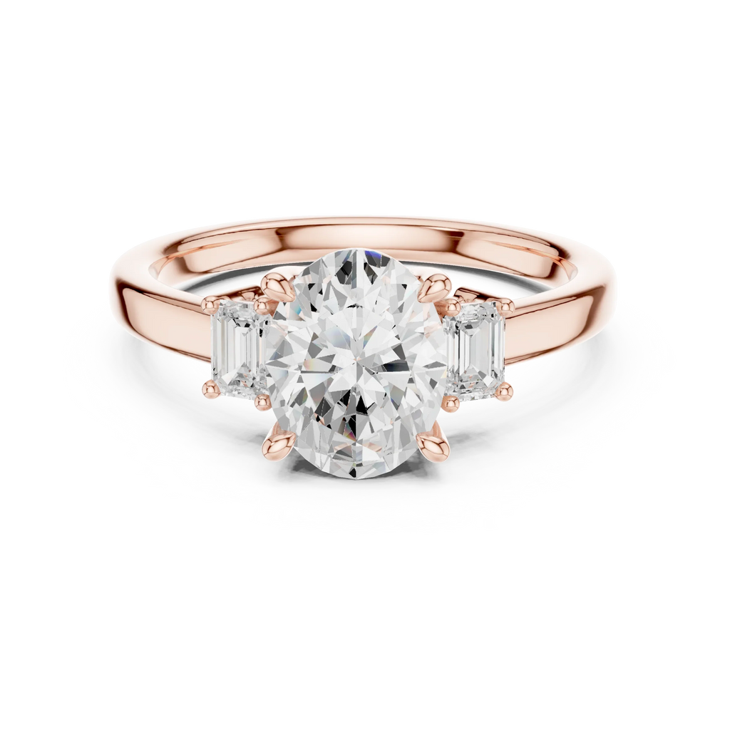 IGI Certified - 1.70ct Oval Baguette Diamond Ring
