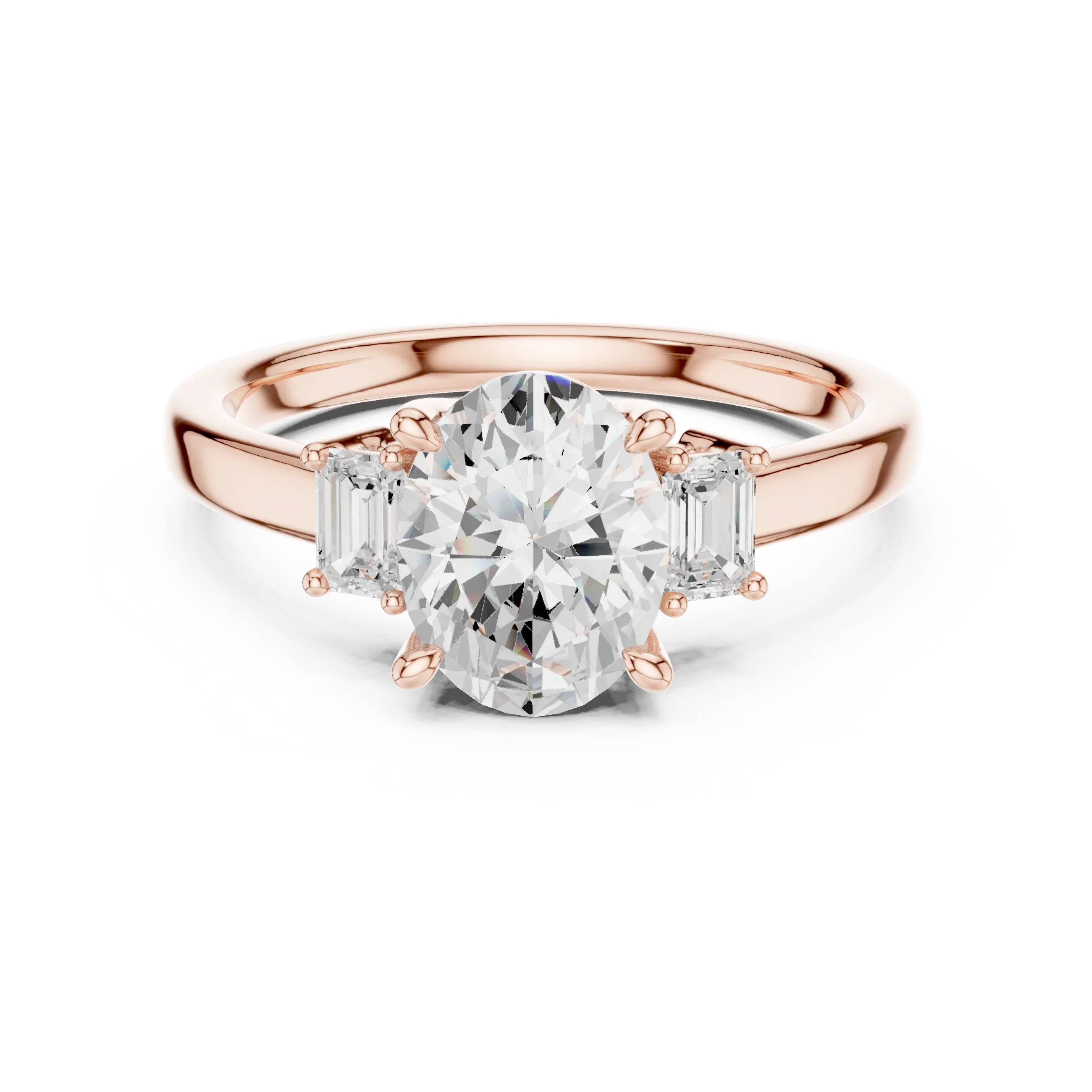 IGI Certified - 1.70ct Oval Baguette Diamond Ring