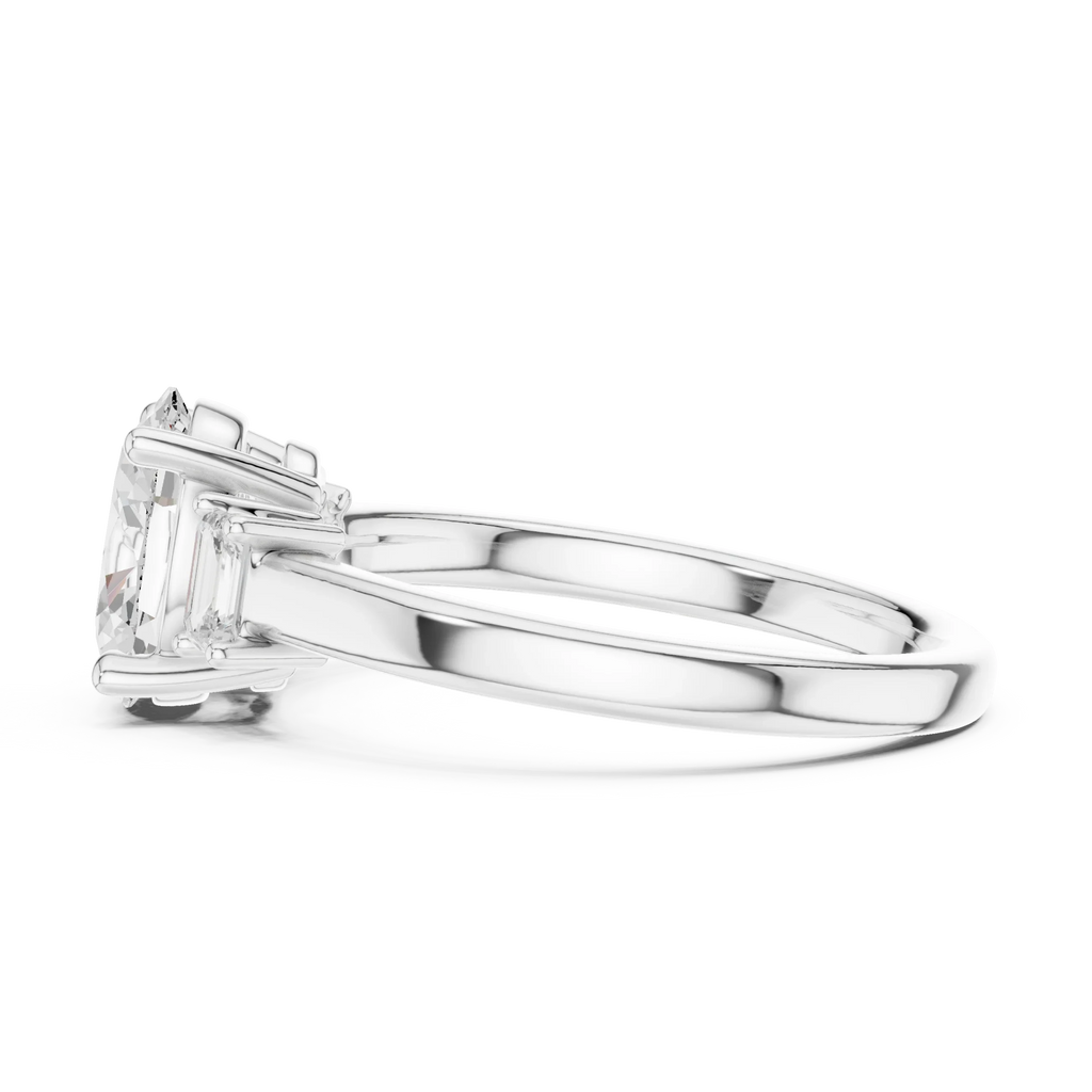 IGI Certified - 1.70ct Oval Baguette Diamond Ring