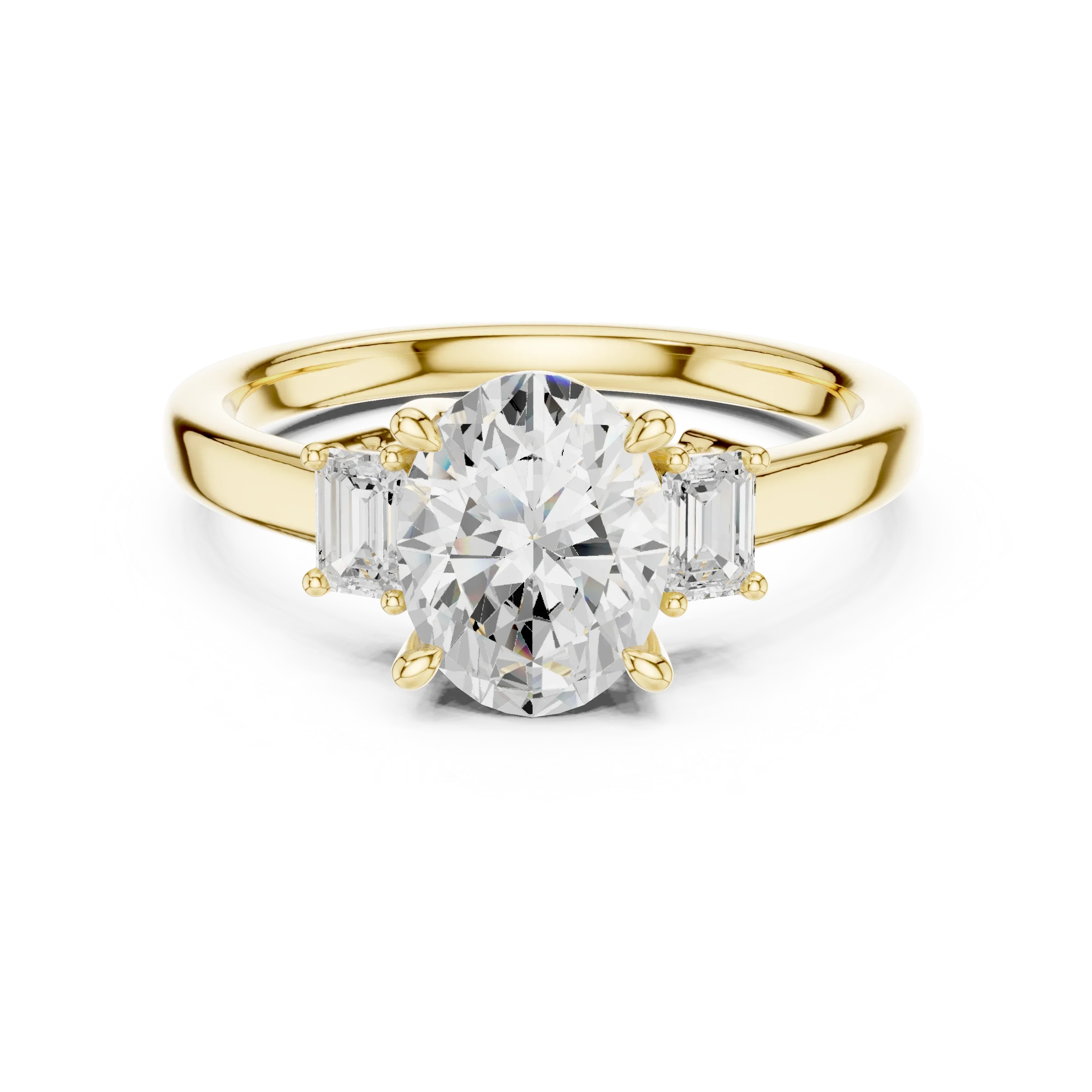 IGI Certified - 1.70ct Oval Baguette Diamond Ring