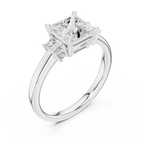IGI Certified 1.50CT Princess Cut Lab Grown Diamond Ring