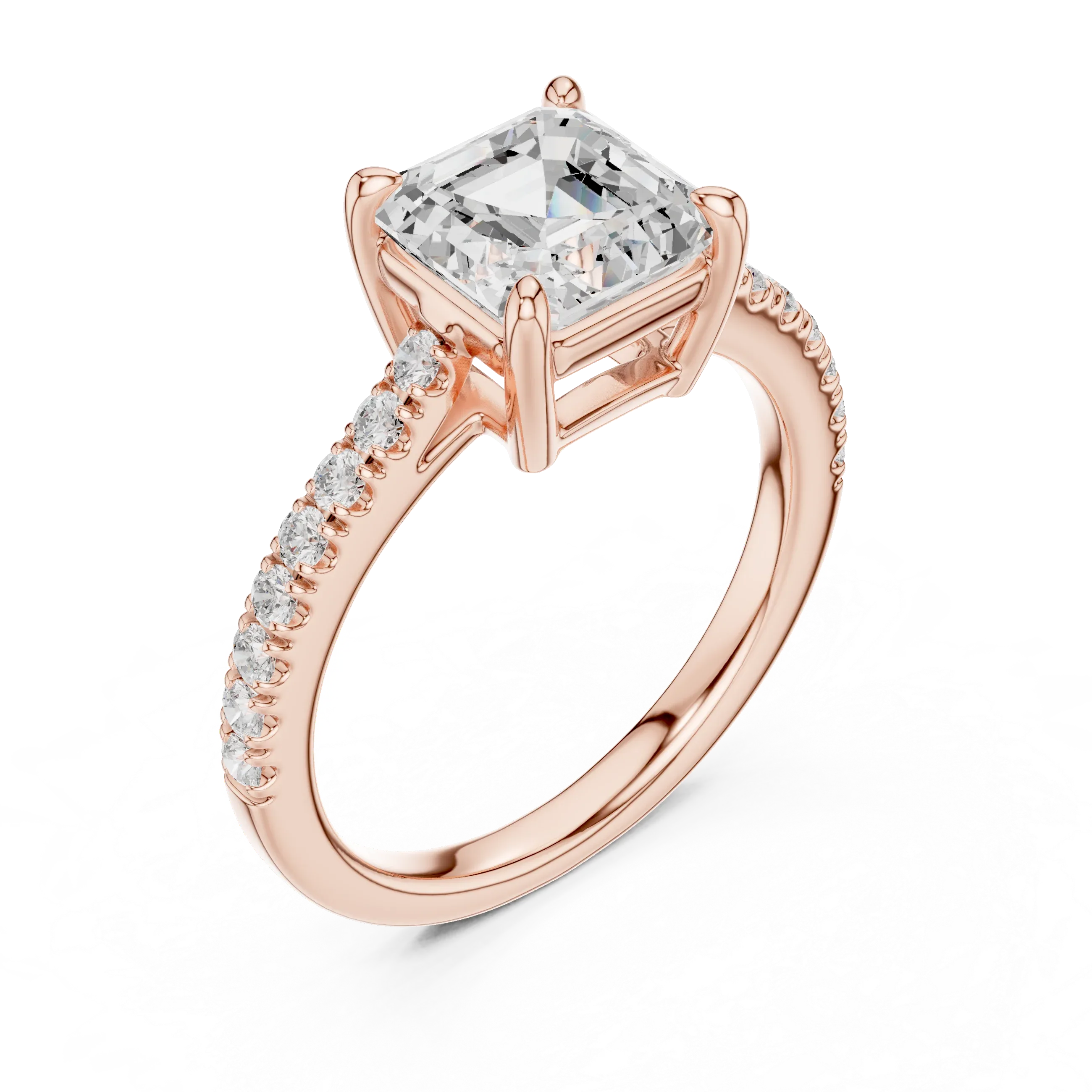 2 Carat IGI Certified E/VVS2 Clarity Asscher Cut Diamond Solitaire Engagement Ring