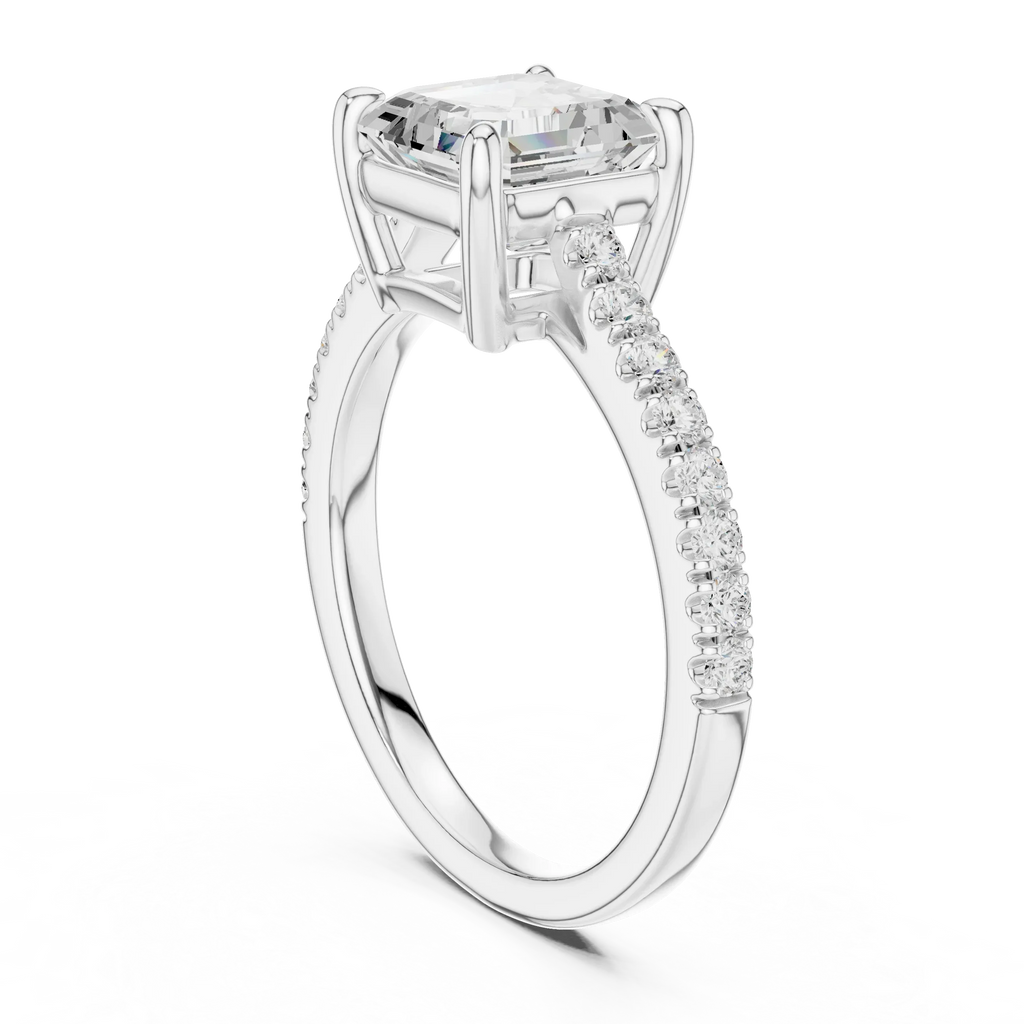 2 Carat IGI Certified E/VVS2 Clarity Asscher Cut Diamond Solitaire Engagement Ring