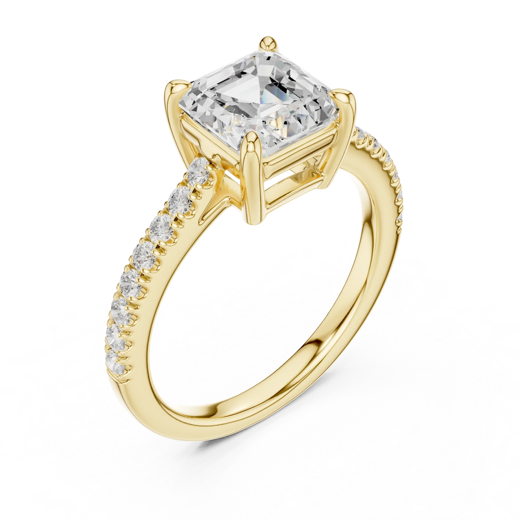 2 Carat IGI Certified E/VVS2 Clarity Asscher Cut Diamond Solitaire Engagement Ring