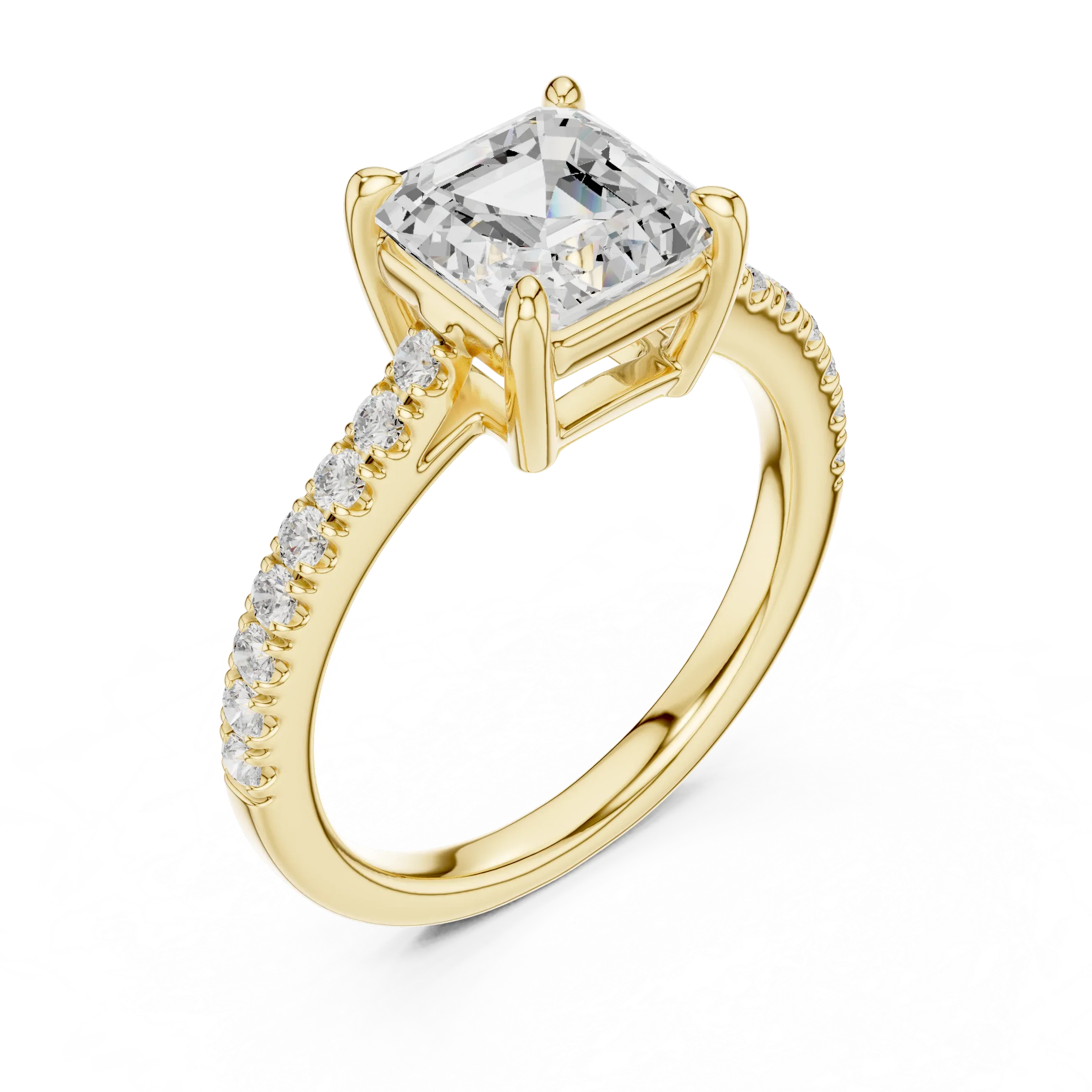 2 Carat IGI Certified E/VVS2 Clarity Asscher Cut Diamond Solitaire Engagement Ring