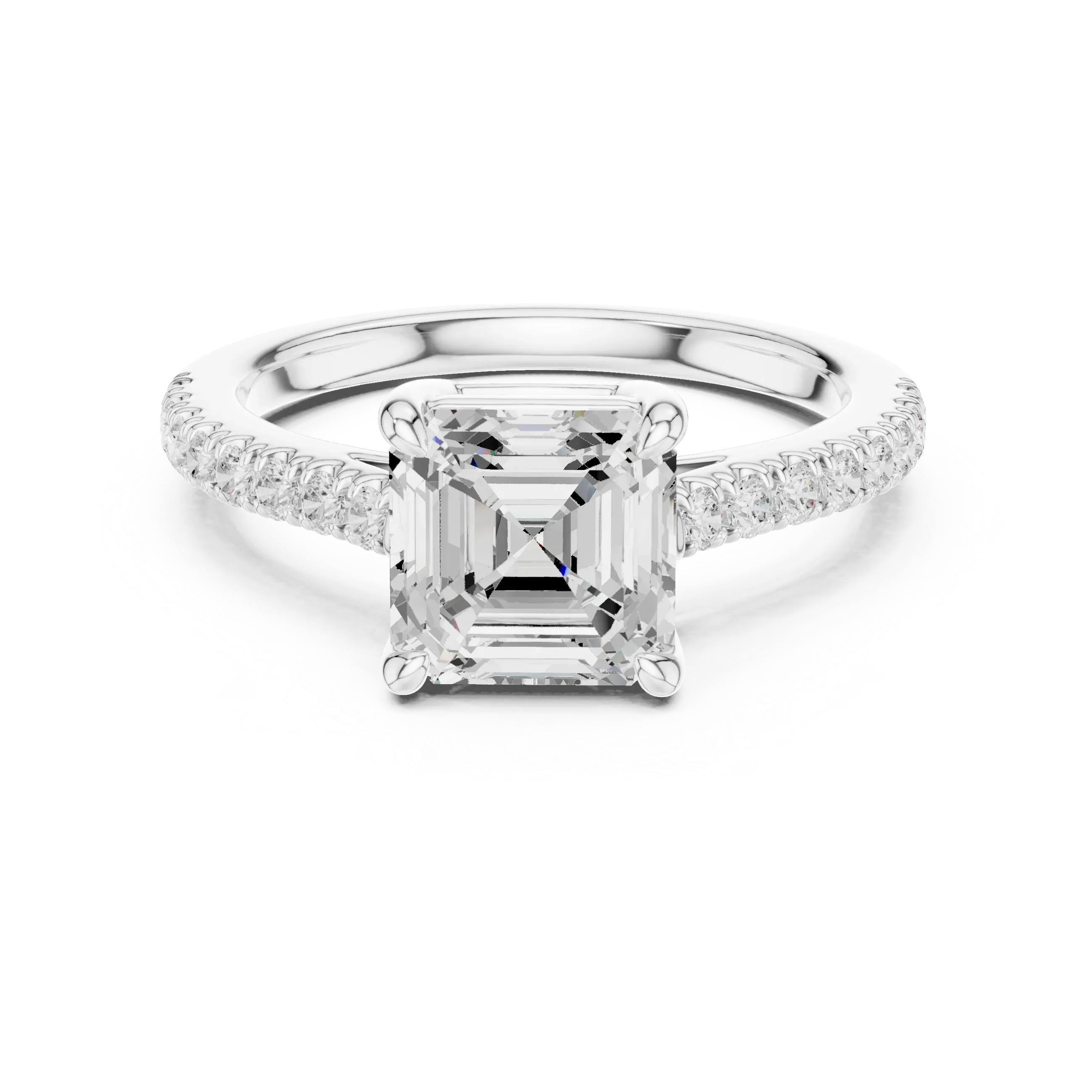 2 Carat IGI Certified E/VVS2 Clarity Asscher Cut Diamond Solitaire Engagement Ring