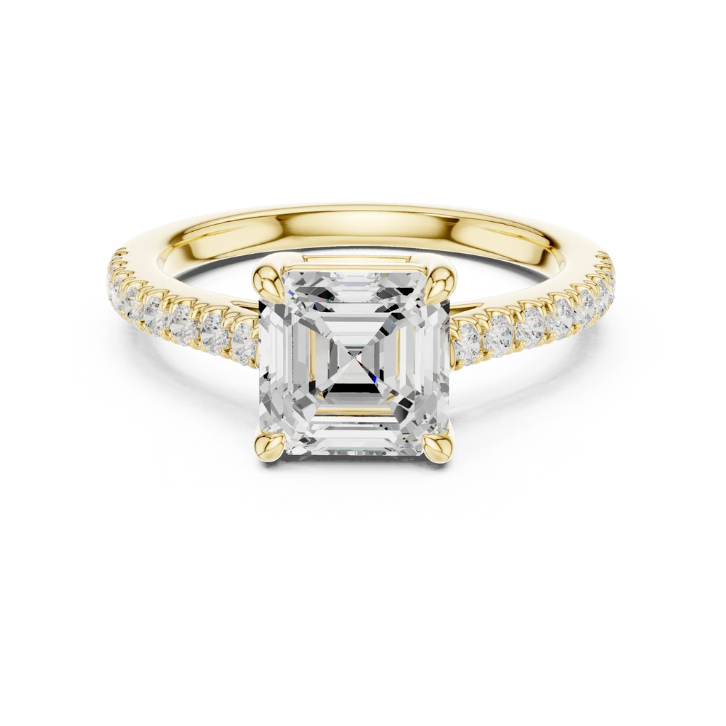 2 Carat IGI Certified E/VVS2 Clarity Asscher Cut Diamond Solitaire Engagement Ring