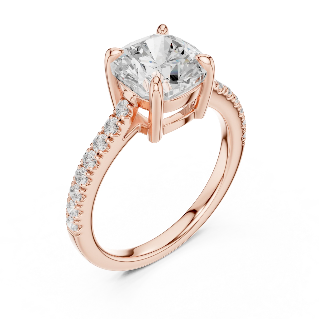 14K Gold Cushion Cut Ring Luxury Bridal Jewelry Gift