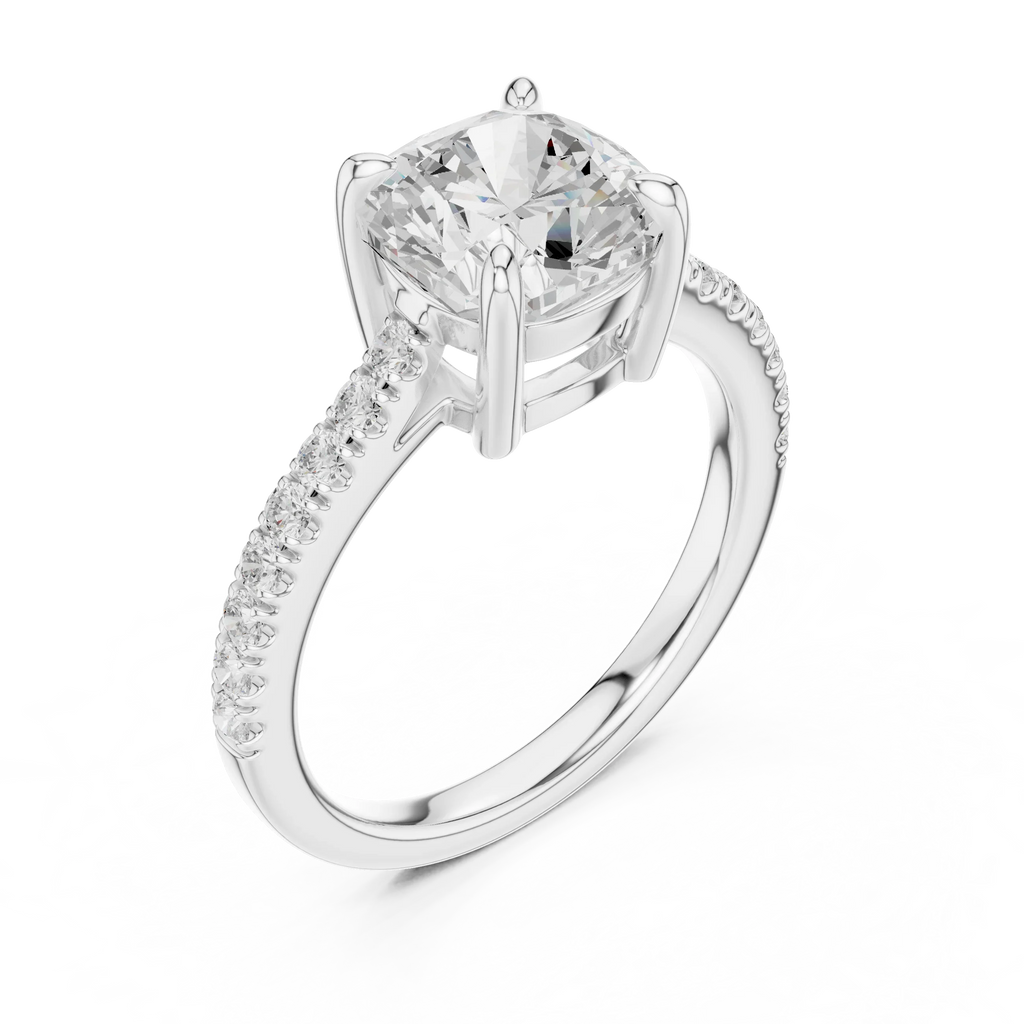 14K Gold Cushion Cut Ring Luxury Bridal Jewelry Gift