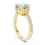 14K Gold Cushion Cut Ring Luxury Bridal Jewelry Gift