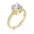 14K Gold Cushion Cut Ring Luxury Bridal Jewelry Gift