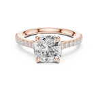 14K Gold Cushion Cut Ring Luxury Bridal Jewelry Gift