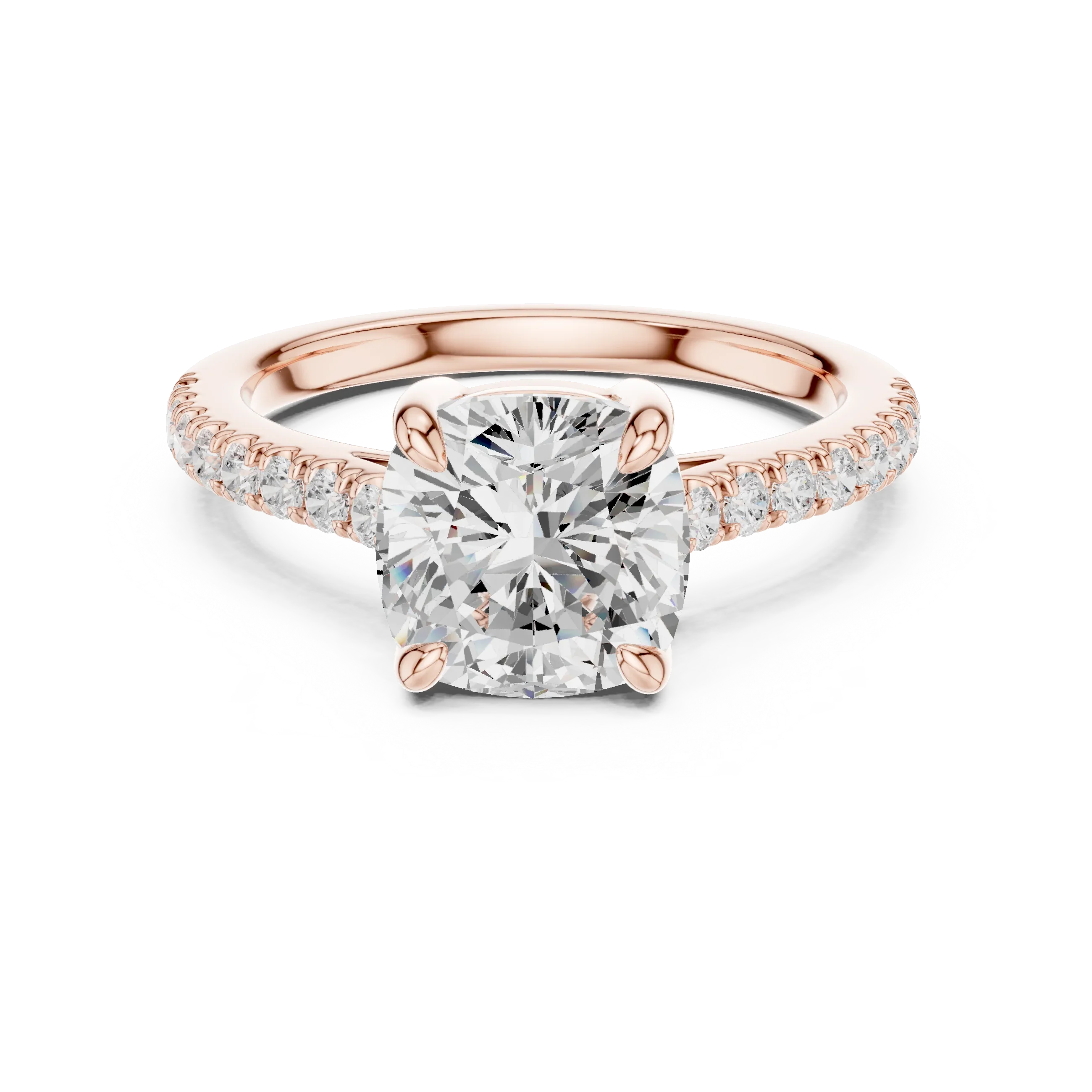 14K Gold Cushion Cut Ring Luxury Bridal Jewelry Gift