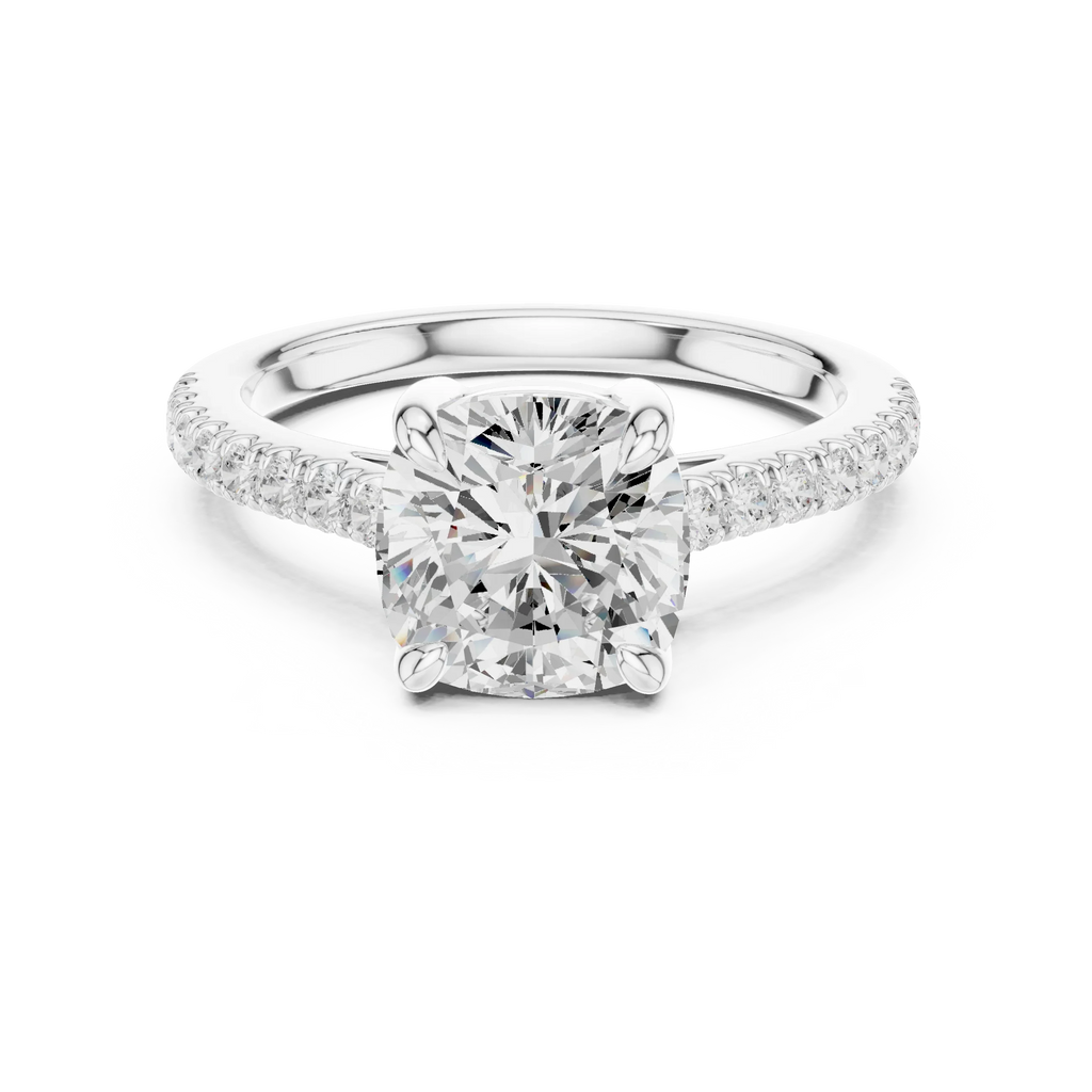 14K Gold Cushion Cut Ring Luxury Bridal Jewelry Gift