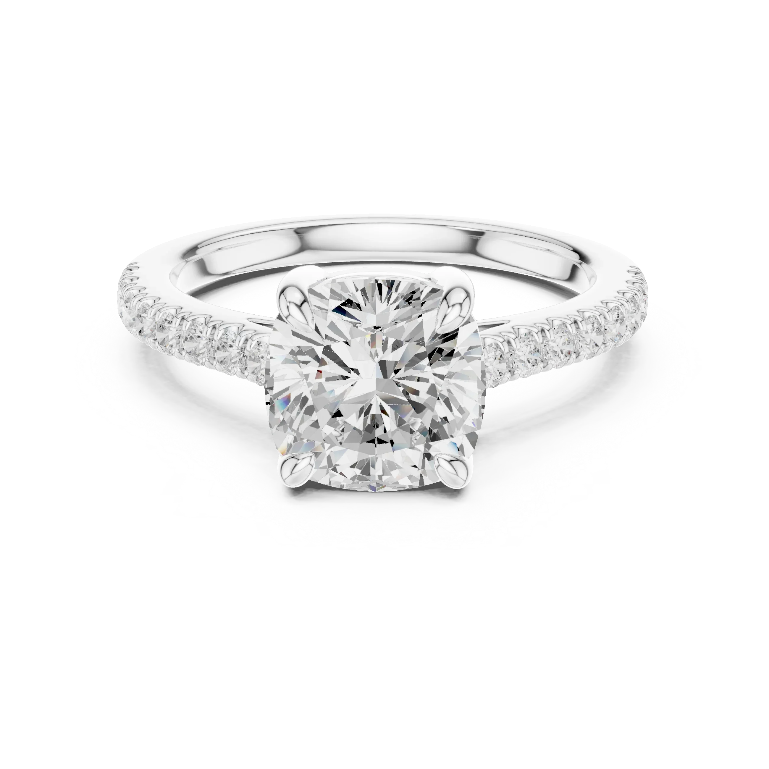 14K Gold Cushion Cut Ring Luxury Bridal Jewelry Gift