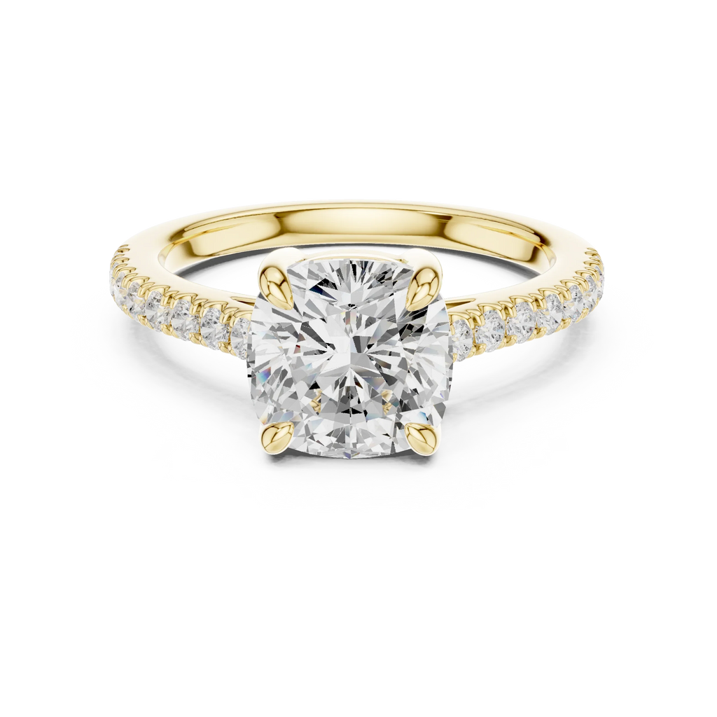 14K Gold Cushion Cut Ring Luxury Bridal Jewelry Gift