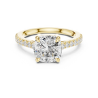14K Gold Cushion Cut Ring Luxury Bridal Jewelry Gift
