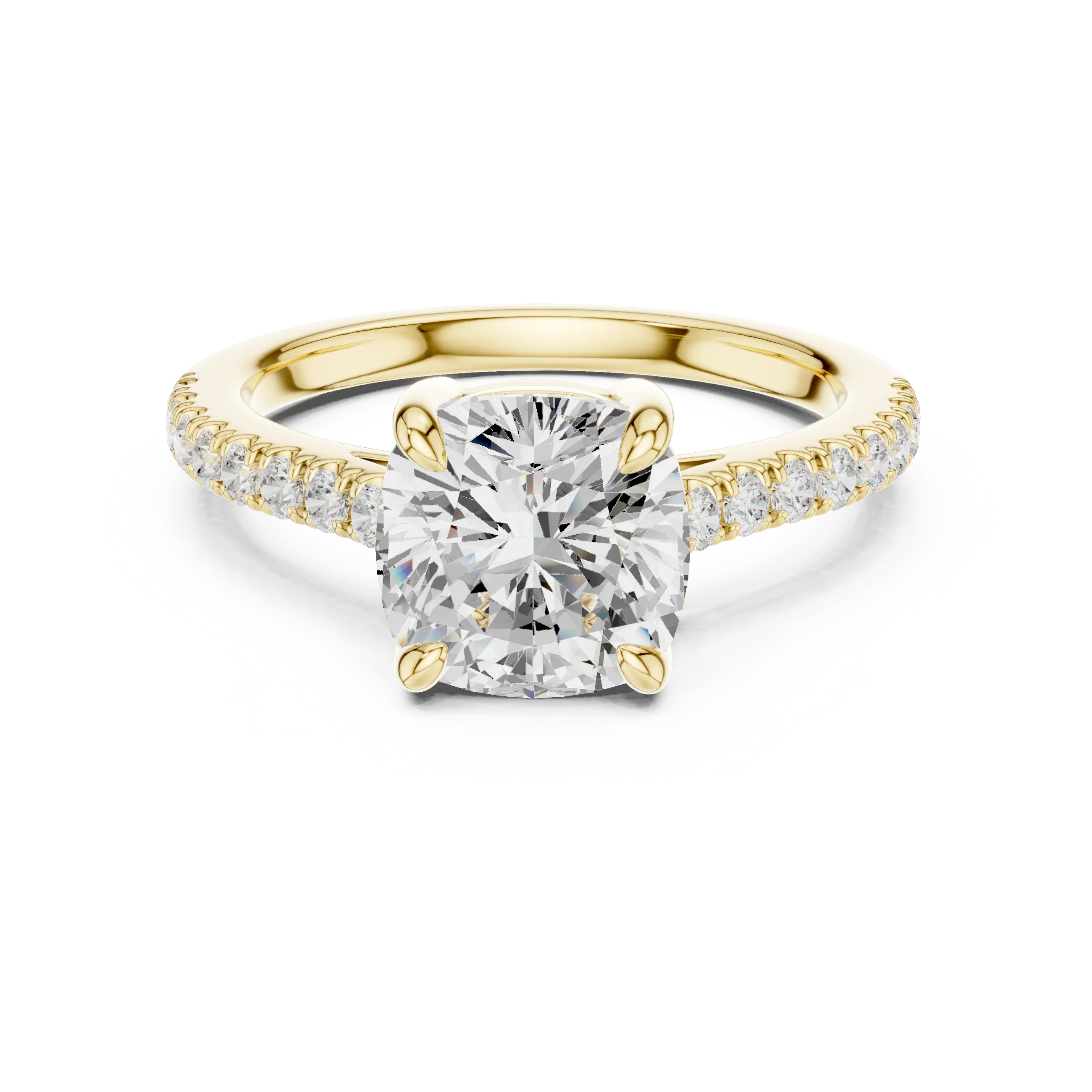 14K Gold Cushion Cut Ring Luxury Bridal Jewelry Gift