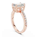 IGI Certified VVS E Color Emerald Cut Lab Grown Ring