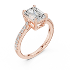 IGI Certified VVS E Color Emerald Cut Lab Grown Ring