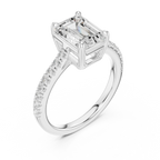 IGI Certified VVS E Color Emerald Cut Lab Grown Ring