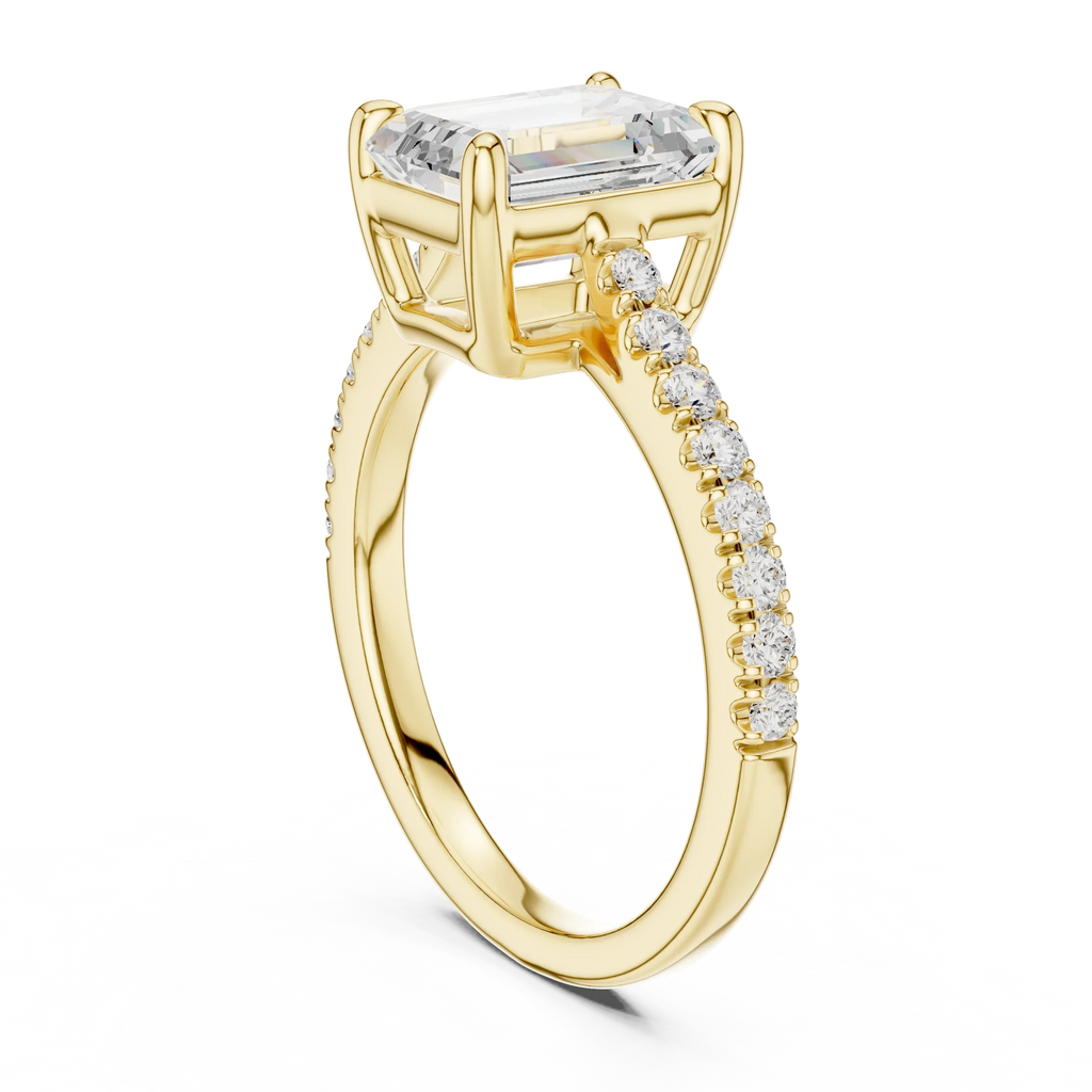 IGI Certified VVS E Color Emerald Cut Lab Grown Ring