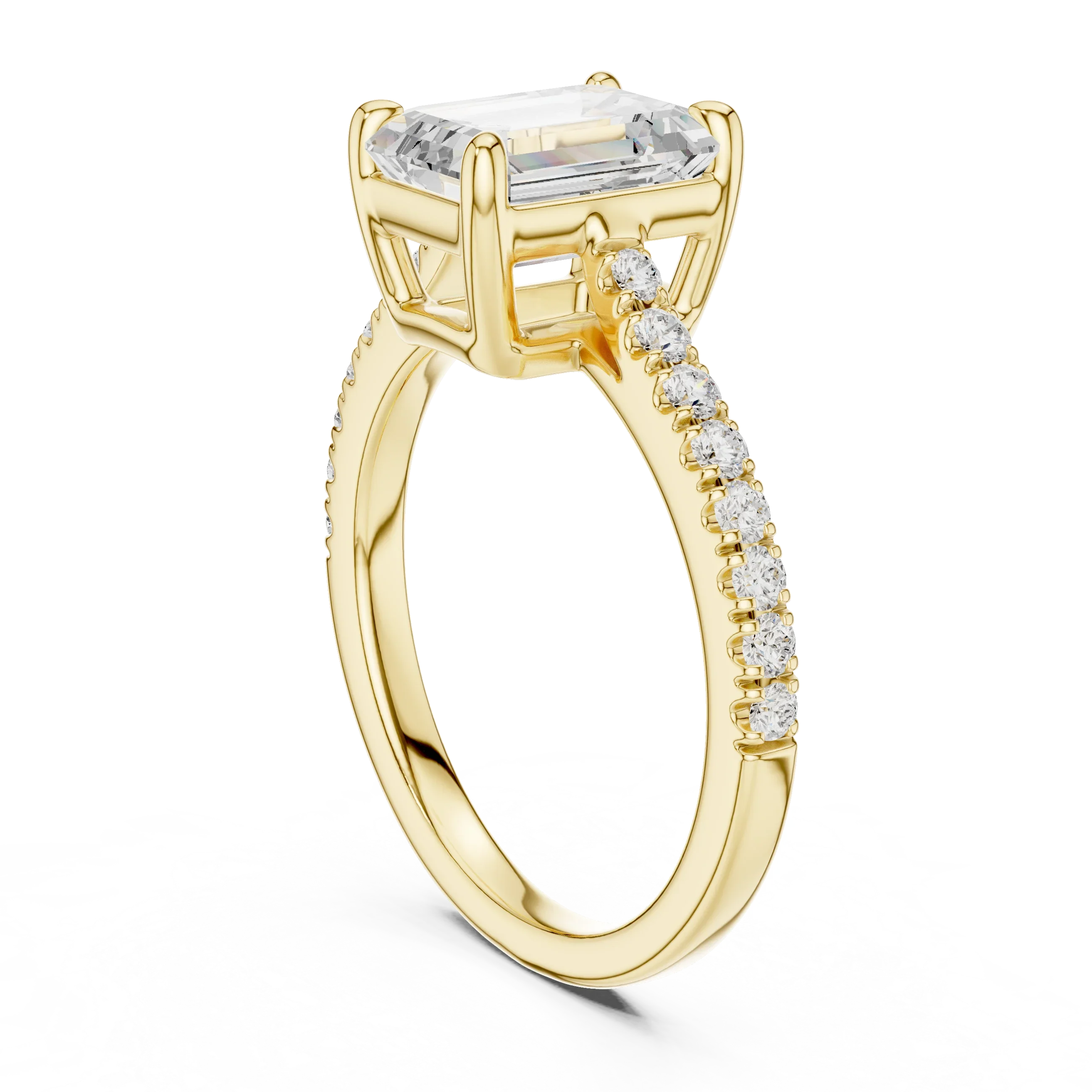 IGI Certified VVS E Color Emerald Cut Lab Grown Ring