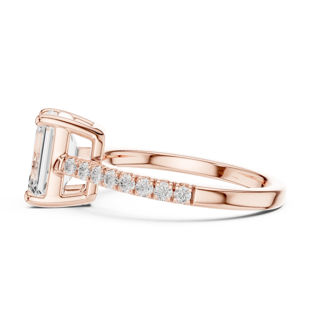 IGI Certified VVS E Color Emerald Cut Lab Grown Ring