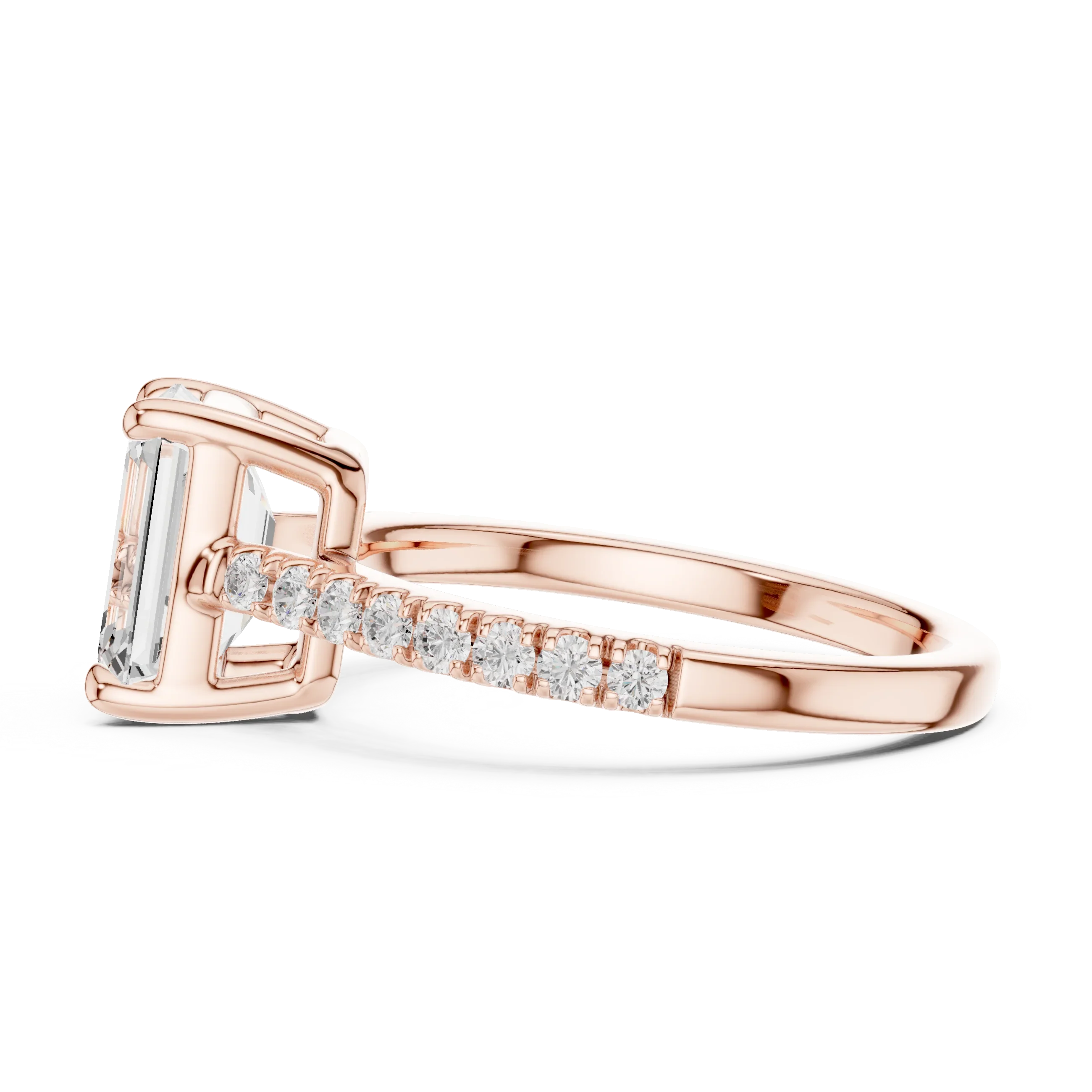 IGI Certified VVS E Color Emerald Cut Lab Grown Ring
