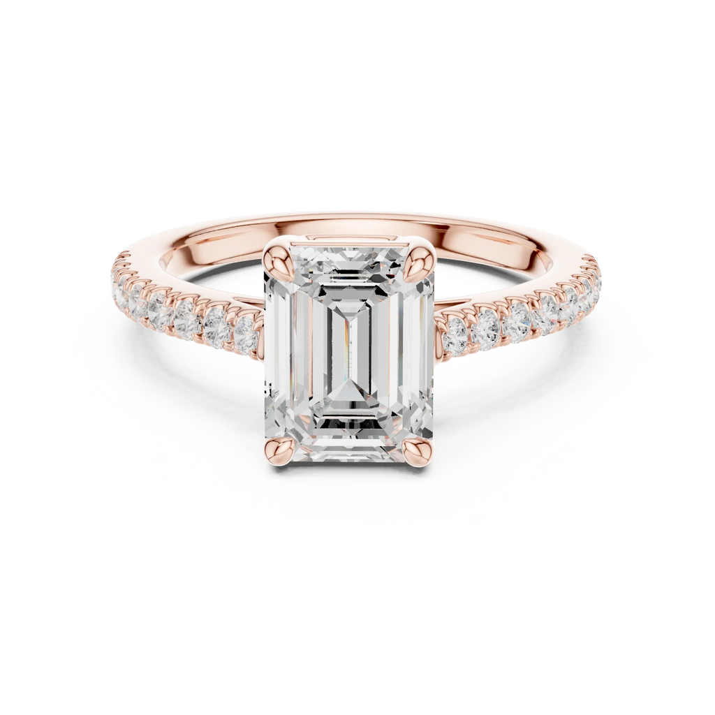 IGI Certified VVS E Color Emerald Cut Lab Grown Ring