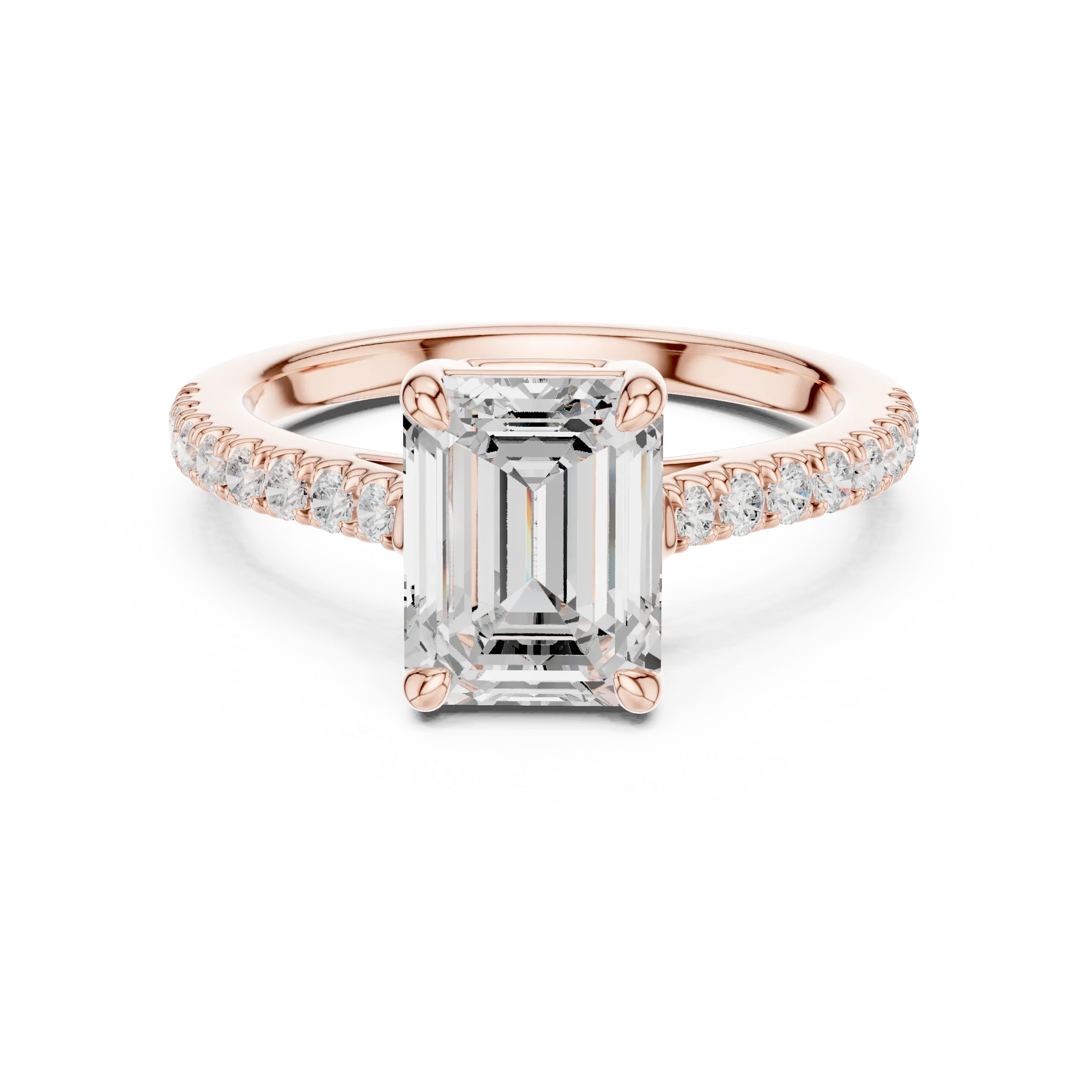 IGI Certified VVS E Color Emerald Cut Lab Grown Ring