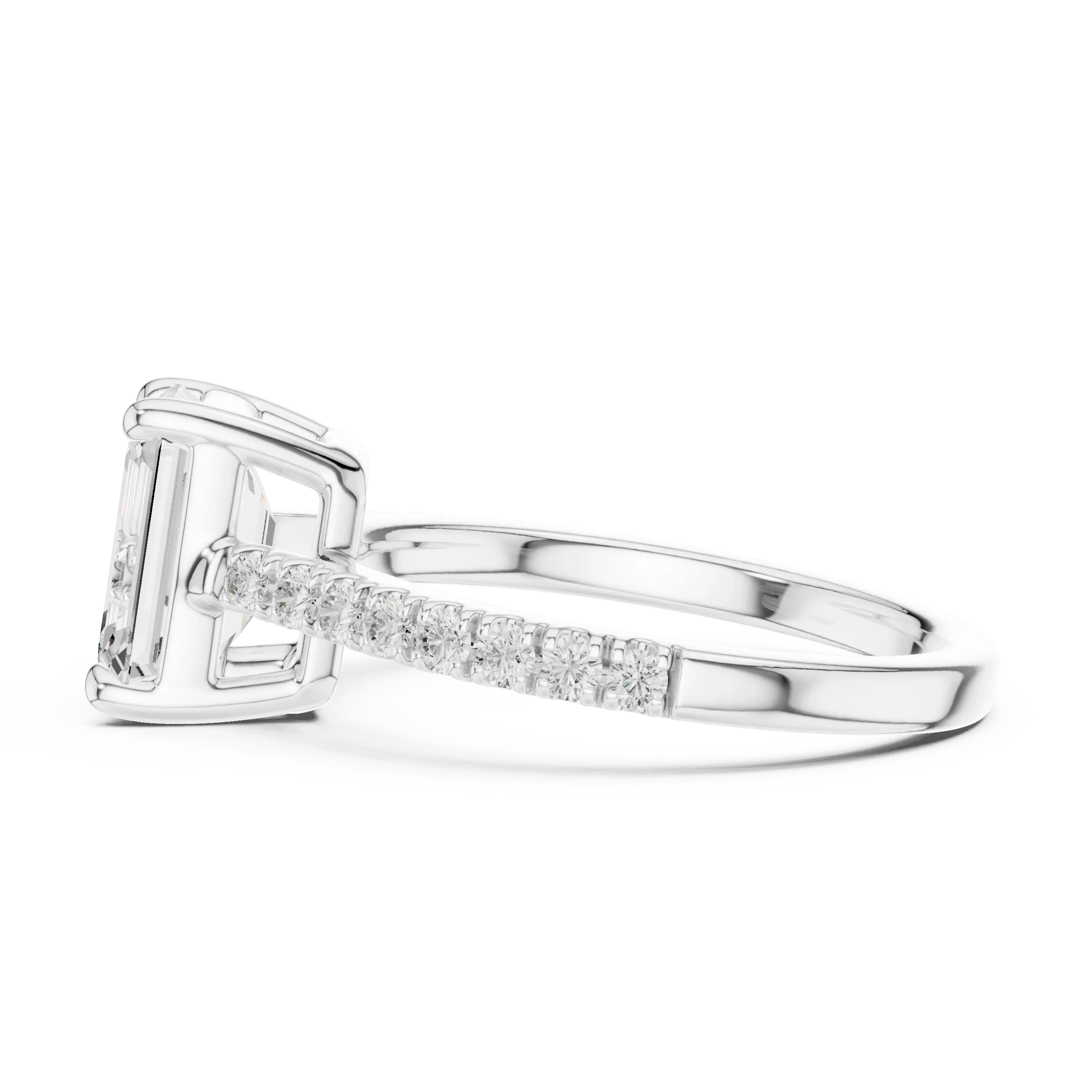 IGI Certified VVS E Color Emerald Cut Lab Grown Ring