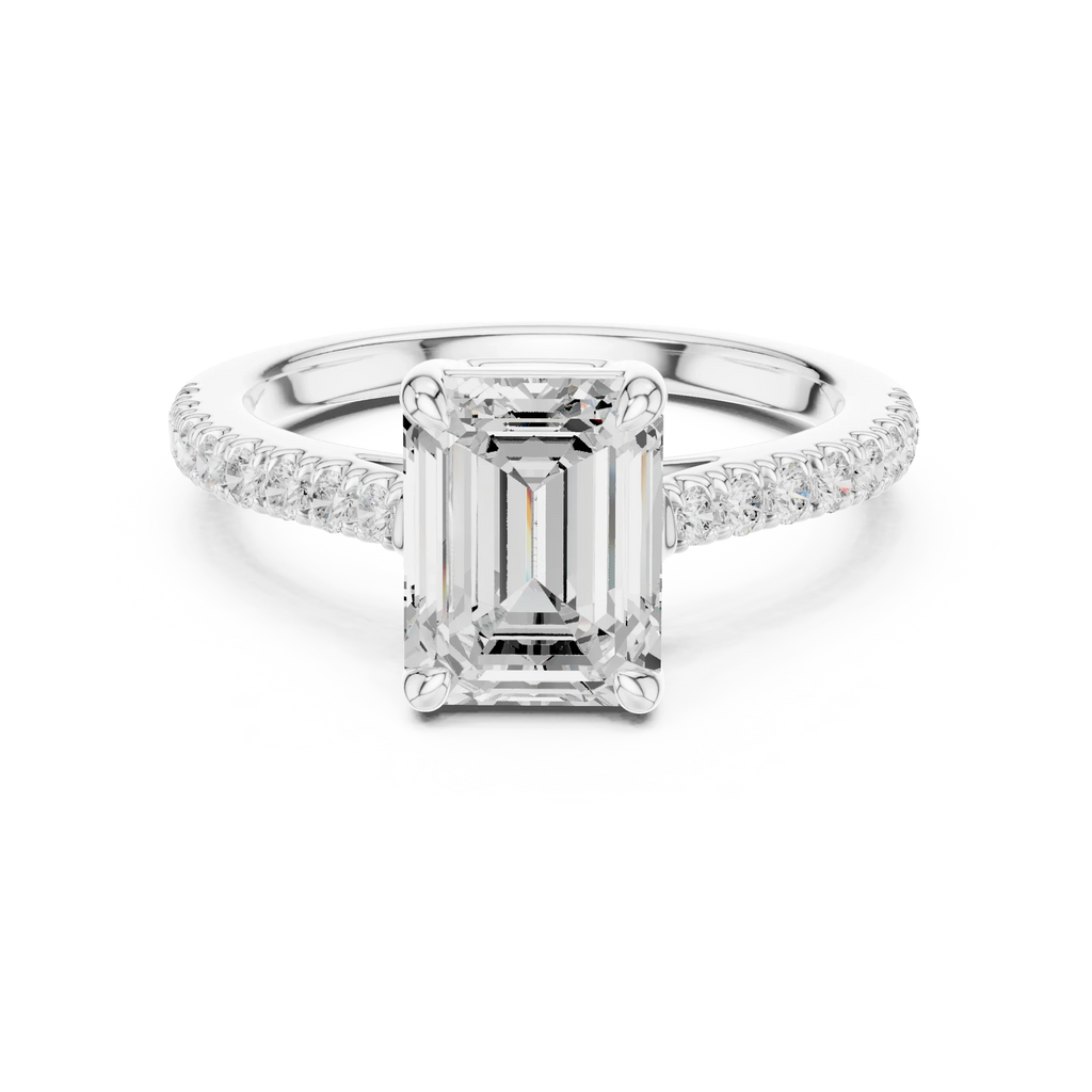 IGI Certified VVS E Color Emerald Cut Lab Grown Ring