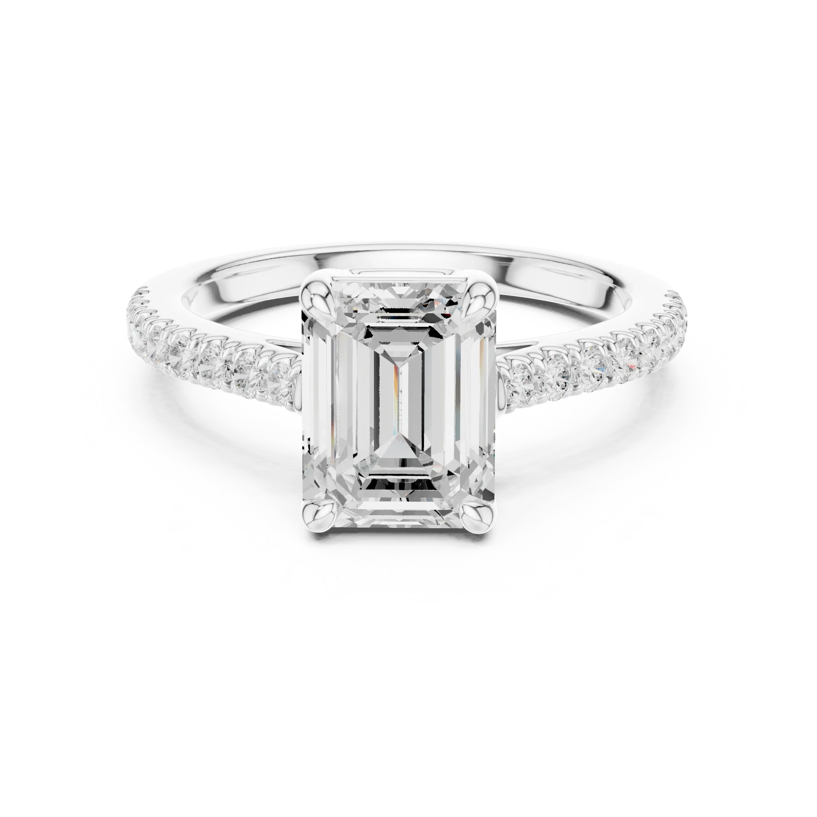 IGI Certified VVS E Color Emerald Cut Lab Grown Ring