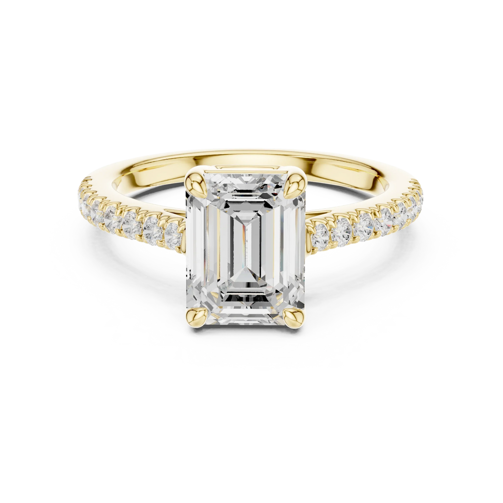 IGI Certified VVS E Color Emerald Cut Lab Grown Ring