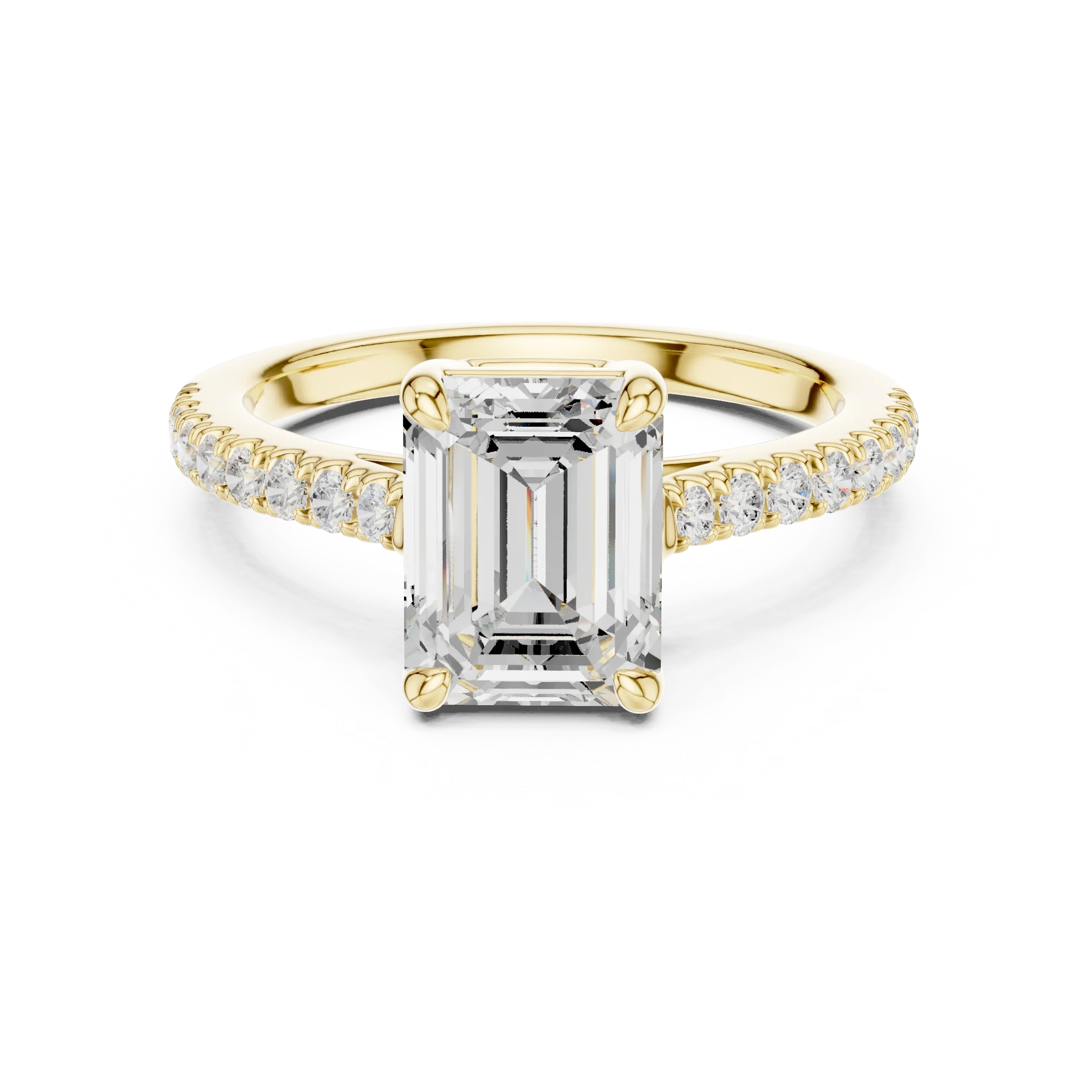 IGI Certified VVS E Color Emerald Cut Lab Grown Ring