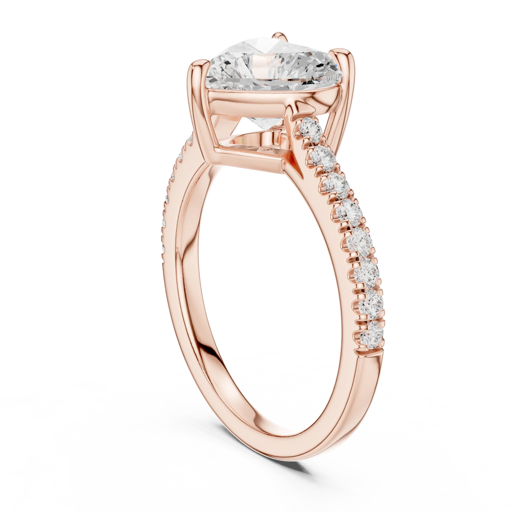 14K Rose Gold Heart Shape Minimalist Luxury Jewelry Gift for Her