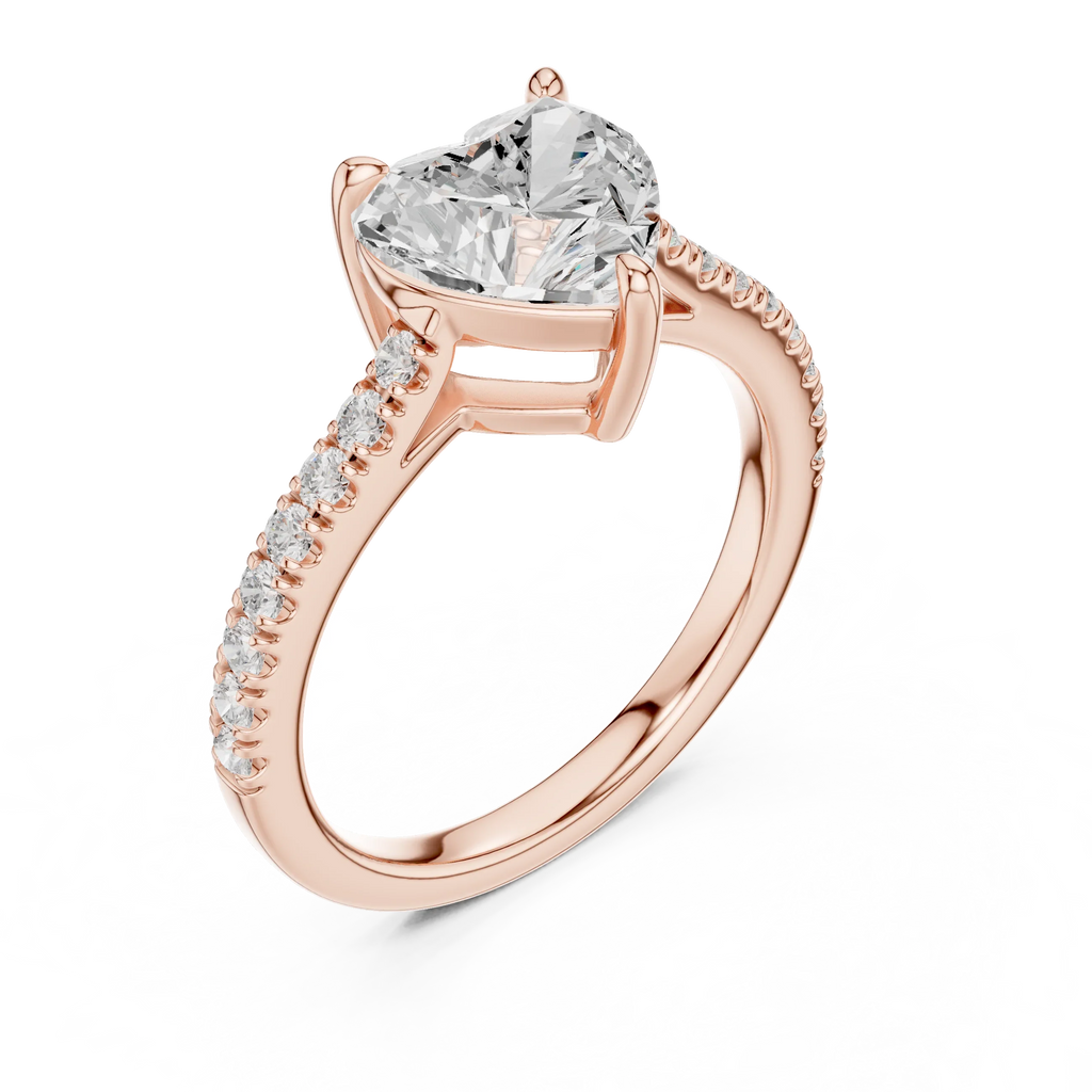 14K Rose Gold Heart Shape Minimalist Luxury Jewelry Gift for Her